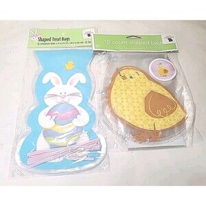 NEW 30 Count Easter Treat Bags Easter Bunny & Chick With Ties